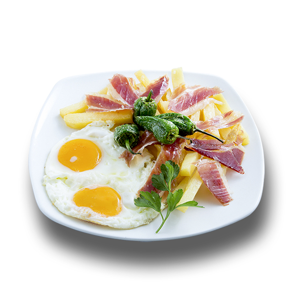 Huevos rotos con jamón ibérico